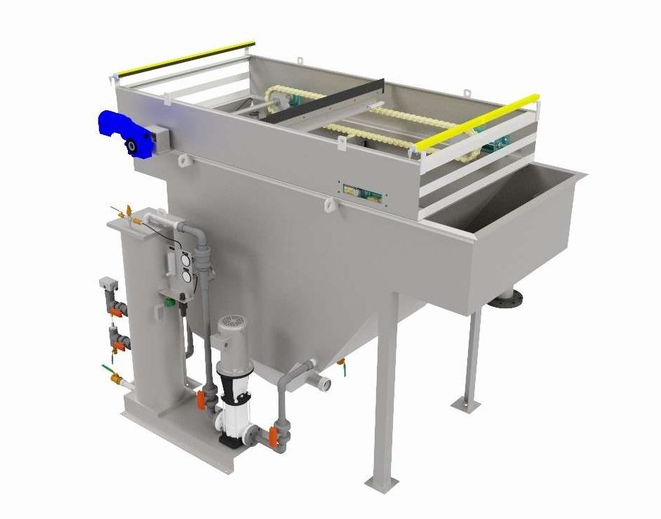 Plate dissolved air flotation unit